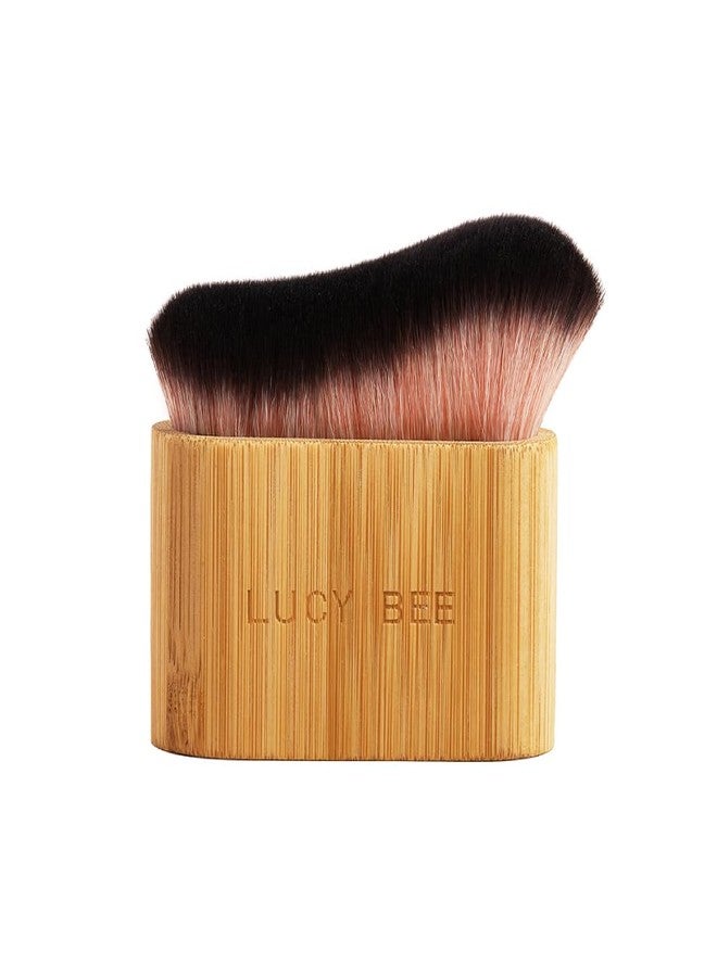 Lucy Bee فرشاة لوسي بي الكبيرة لدمج منتجات التسمير الذاتي والمكياج، شعيرات فائقة النعومة، فرشاة كابوكي للتسمير بدون شمس، أداة توزيع تسمير ذاتي خالية من الخطوط للوجه والجسم، سمرة طبيعية المظهر - Image 1
